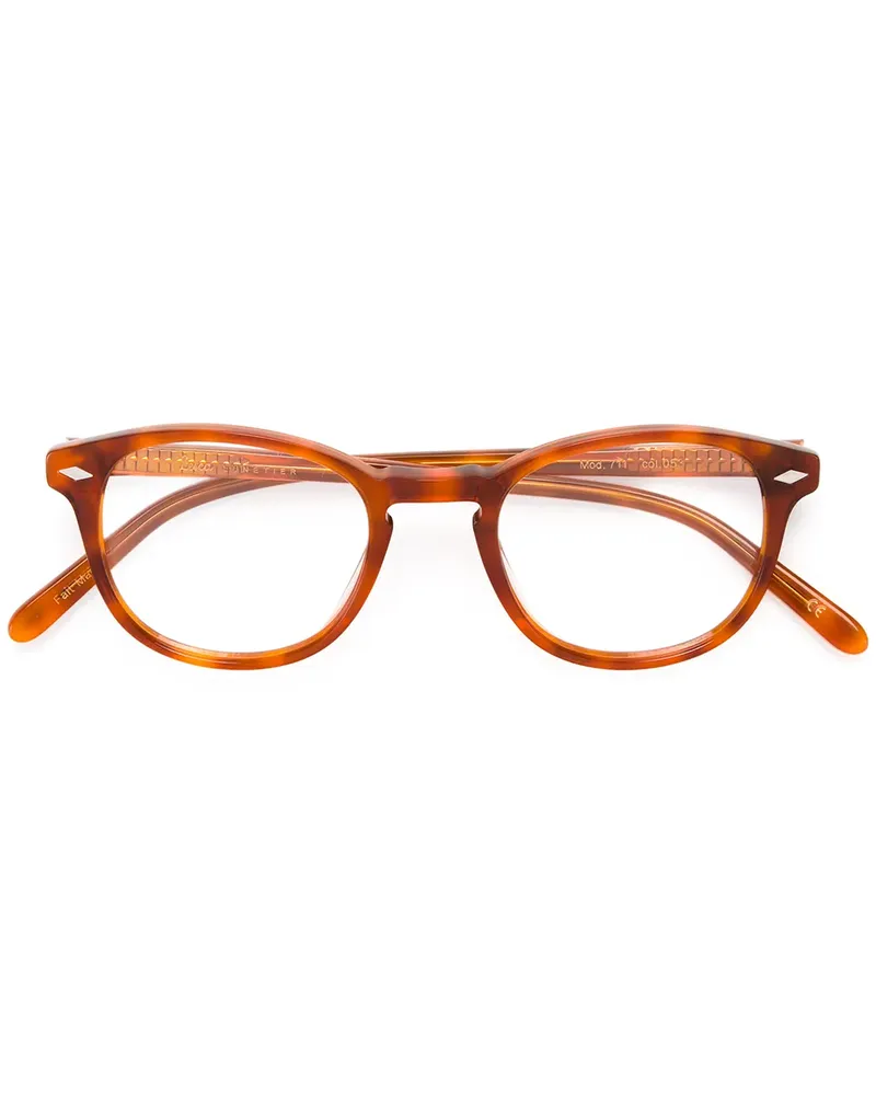 Lesca Brille mit rundem Gestell - Braun Braun