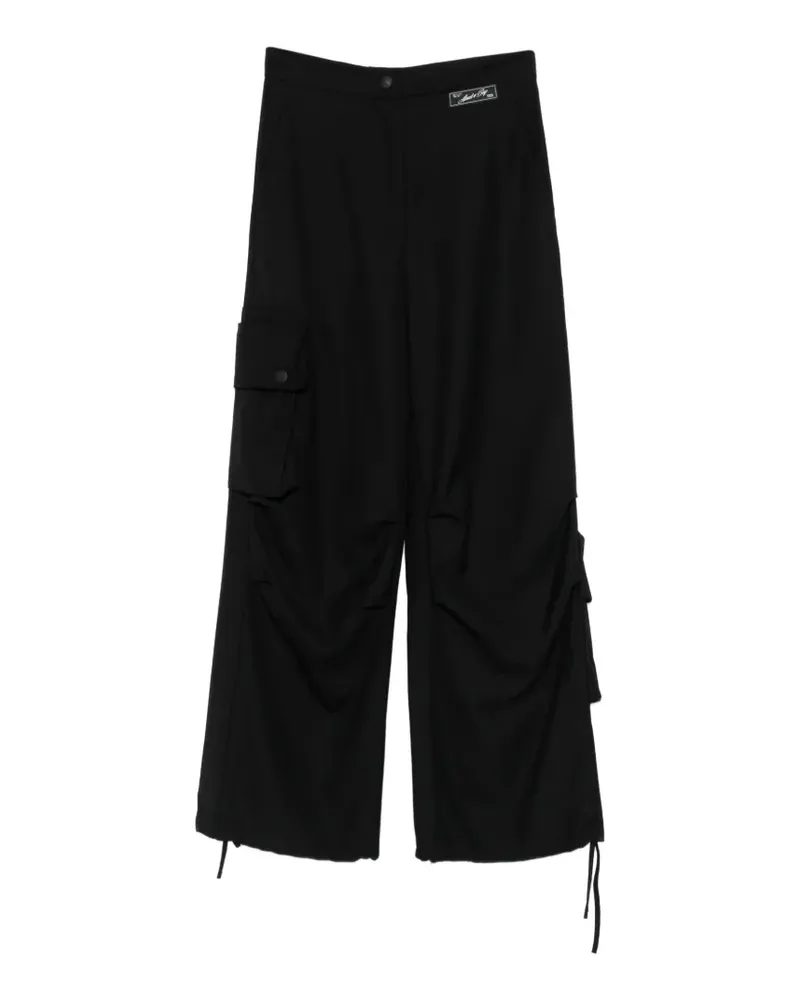 Erika Cavallini Cargohose mit Knopfverschluss - Schwarz Schwarz