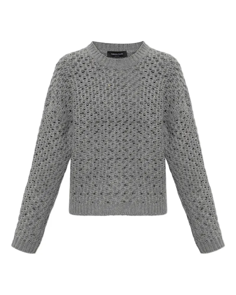 Fabiana Filippi embellished open-knit sweater - Grau Grau