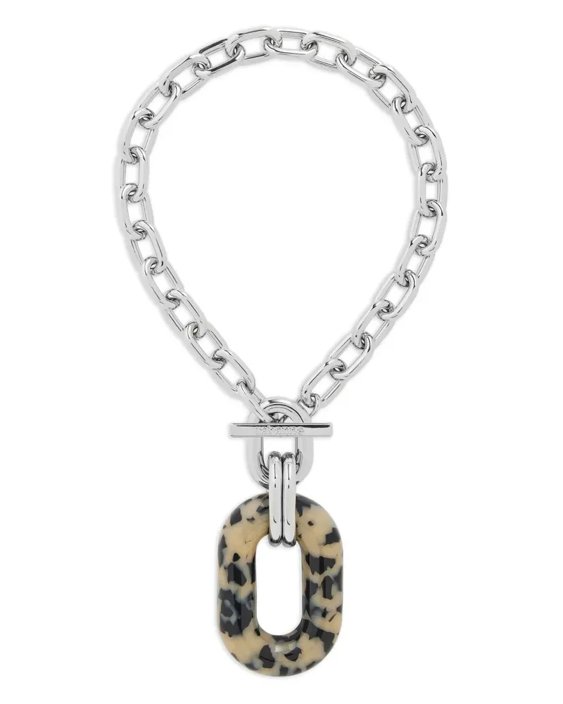 Paco Rabanne Link Halskette in Schildpattoptik - Silber Silber