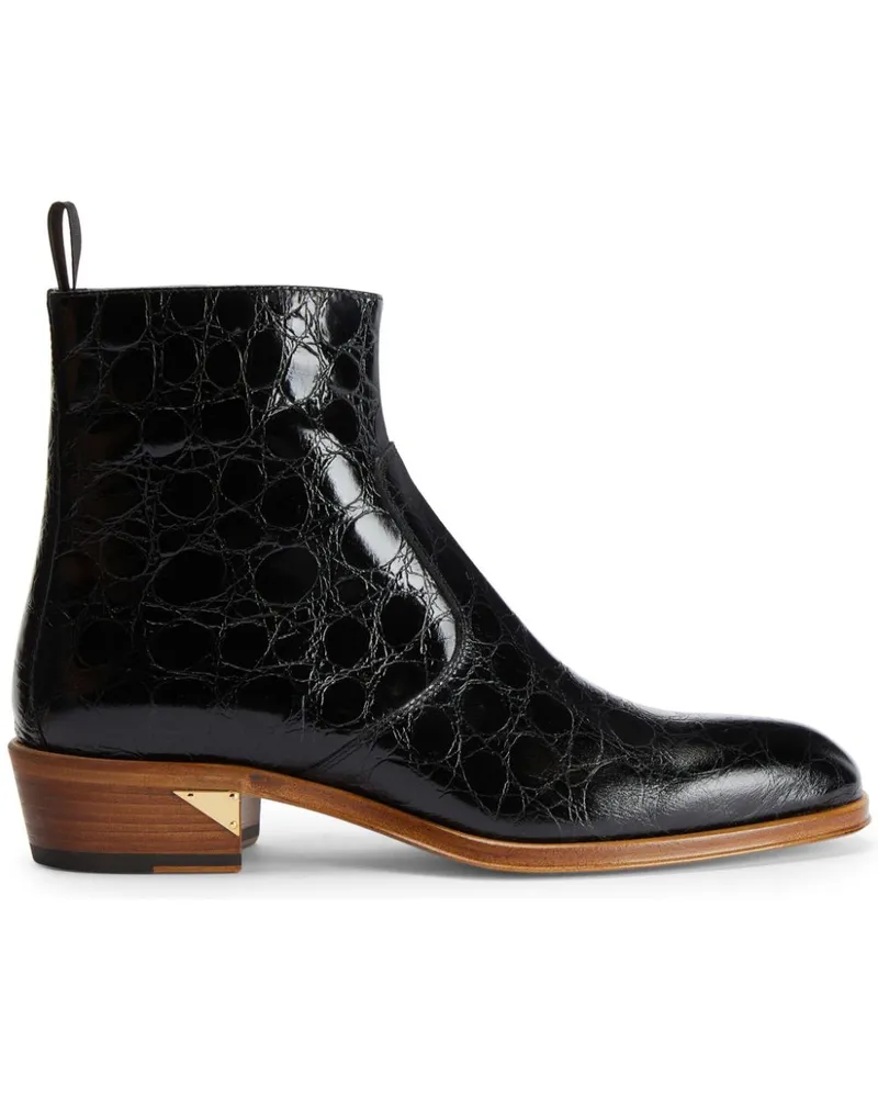 Giuseppe Zanotti Fabyen Stiefel mit Kroko-Effekt - Schwarz Schwarz