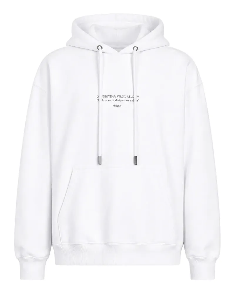 OFF-WHITE logo-print drawstring hoodie - Weiß Weiß