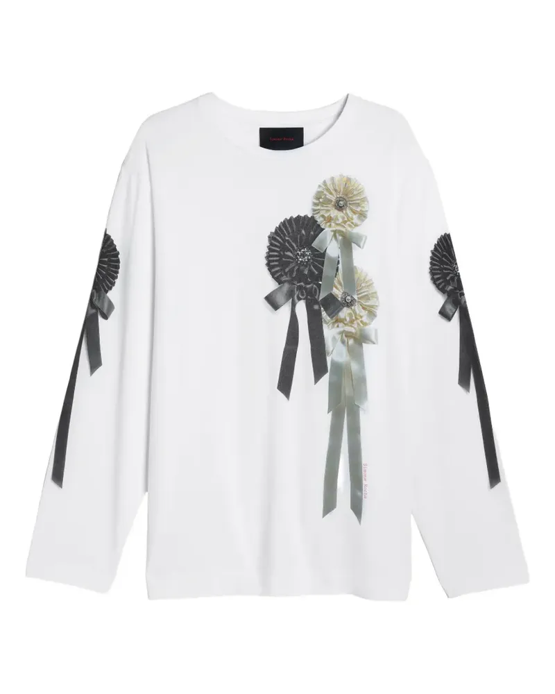 Simone Rocha rosette-print long-sleeve T-shirt - Weiß Weiß