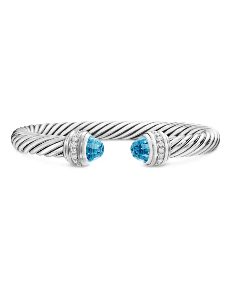 David Yurman Cable Classics Armband aus Sterlingsilber mit Diamant 7mm Silber