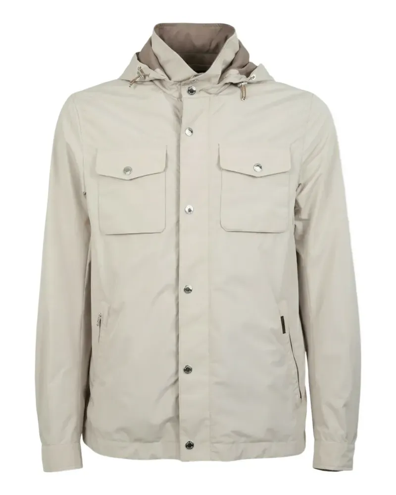 MOORER Fenzi multi-pocket hooded jacket - Nude Nude