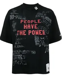 MIHARAYASUHIRO T-Shirt mit Slogan-Print Schwarz