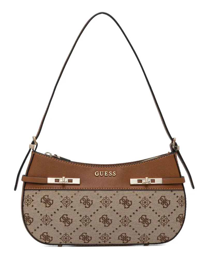 Guess Schultertasche mit Monogramm-Lock - Nude Nude