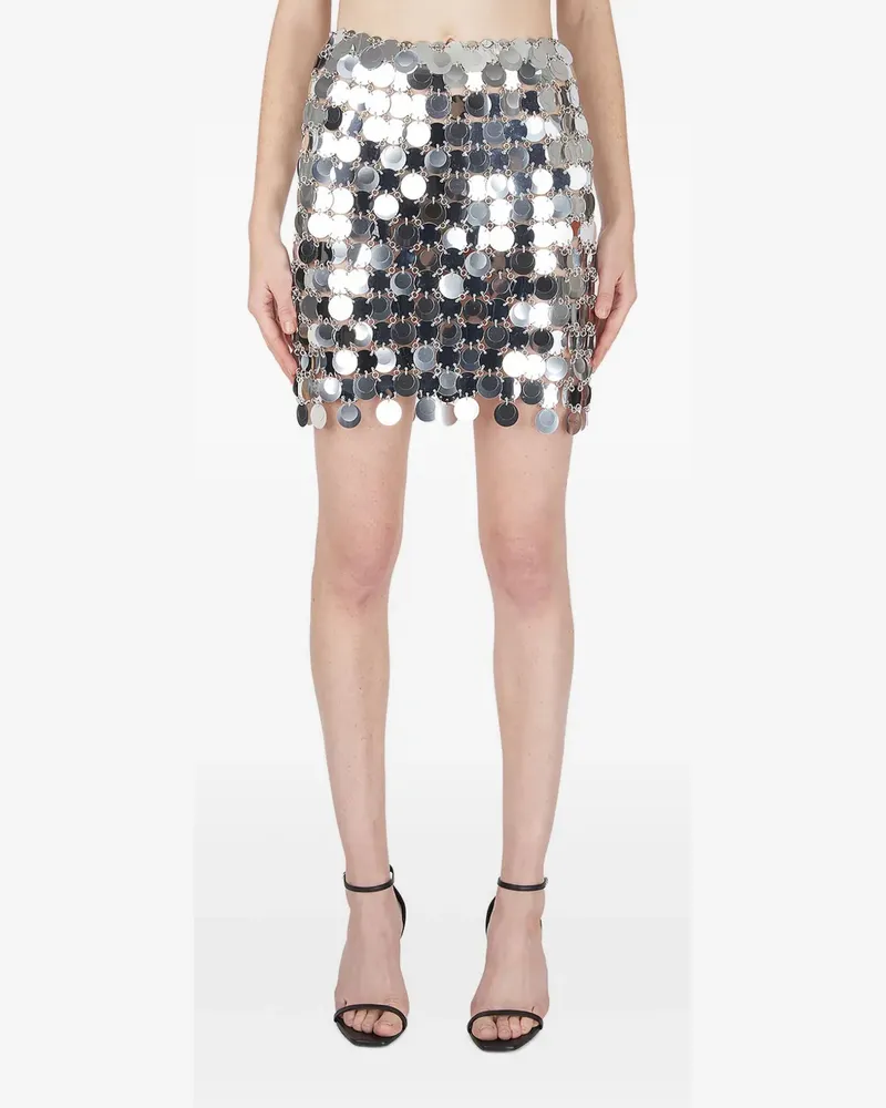 Paco Rabanne Minirock mit Metallic-Kettendetail Metallic