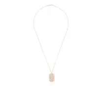 18kt rose gold diamond tag necklace