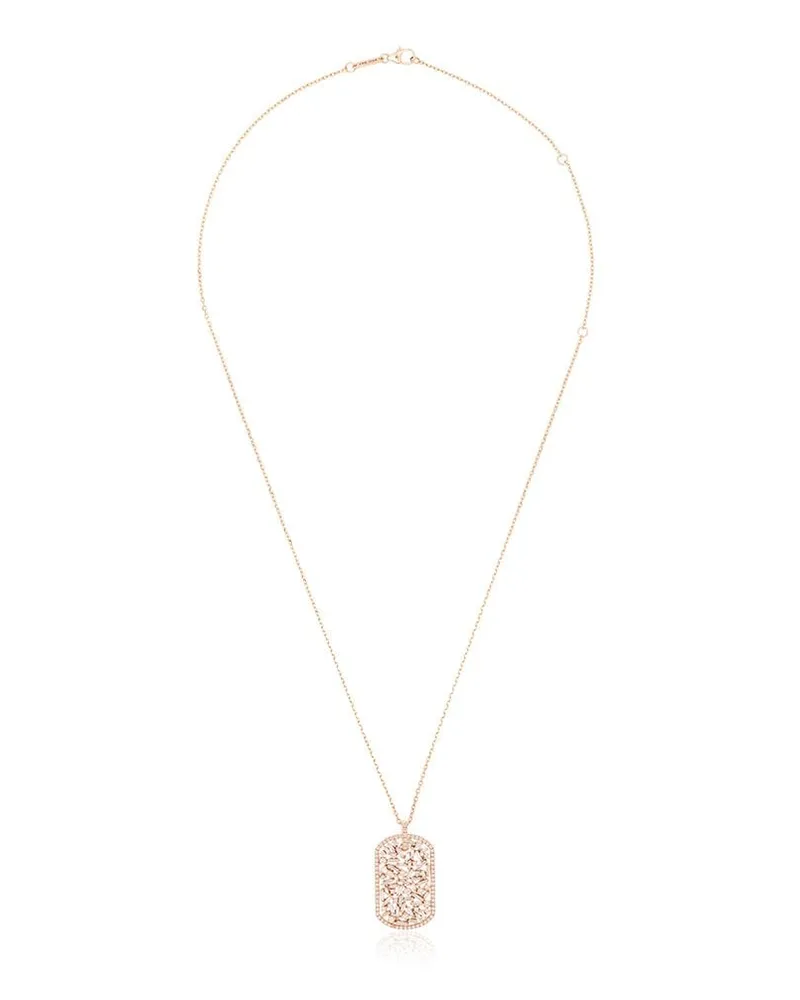 Suzanne Kalan 18kt rose gold diamond tag necklace Rosa