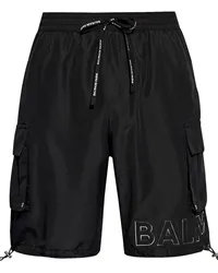 Balmain Badeshorts mit Logo-Print Schwarz