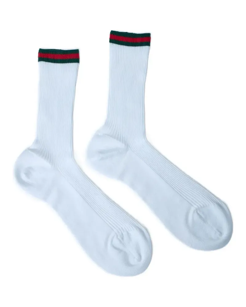 Gucci Gerippte Web Socken - Weiß Weiß