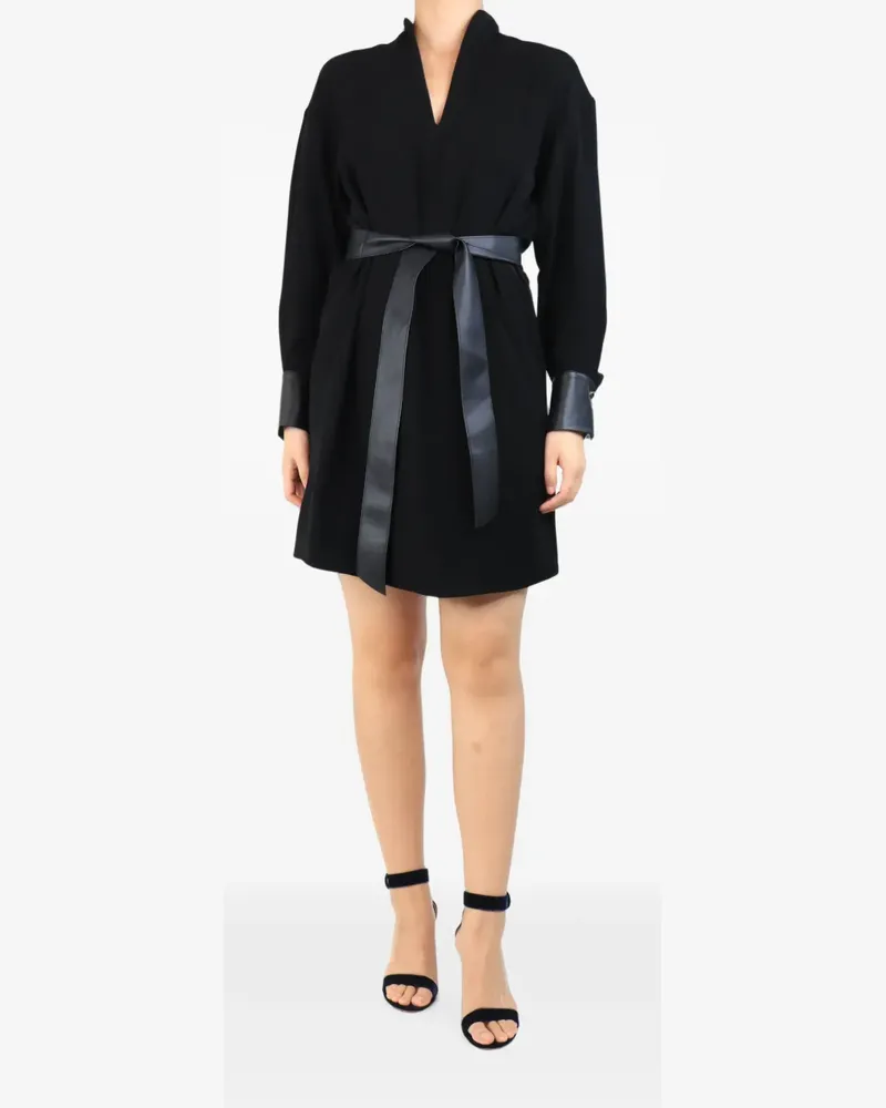 Vince V-neck belted mini dress - Schwarz Schwarz