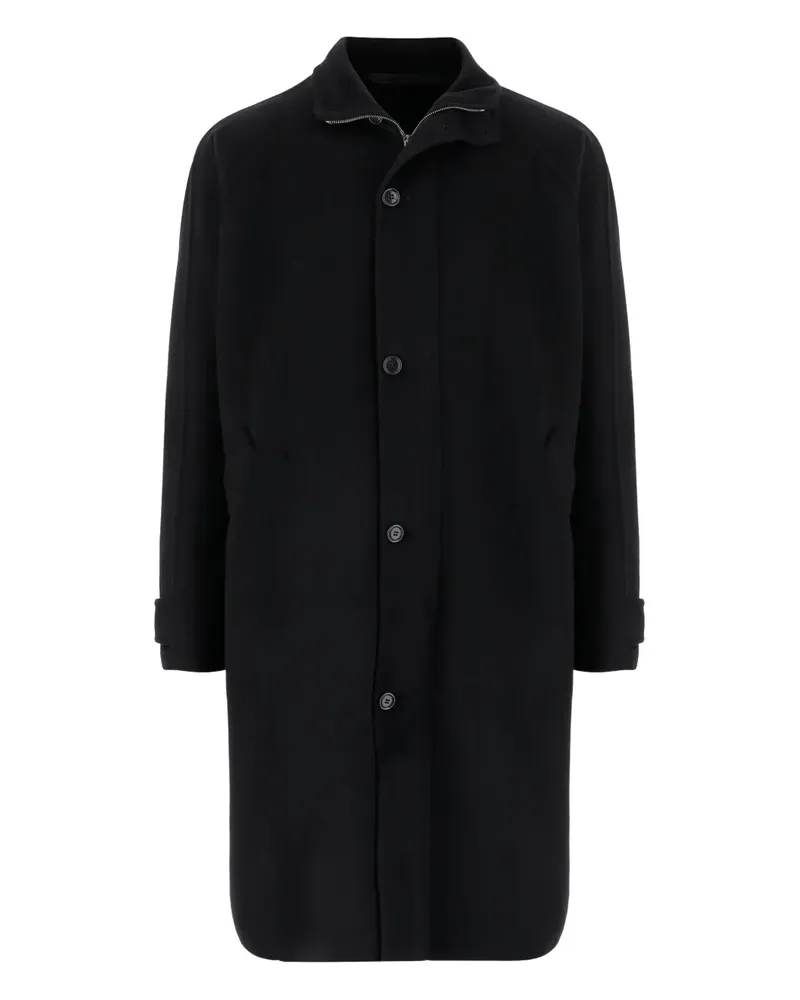 Giorgio Armani Mantel aus Kaschmirgemisch mit Knopfverschluss - Schwarz Schwarz