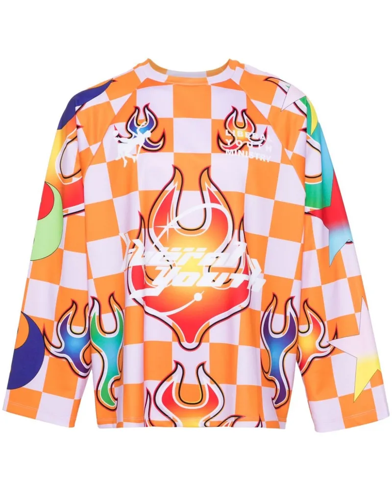 Liberal Youth Ministry Sweatshirt mit Schachbrettmuster - Orange Orange