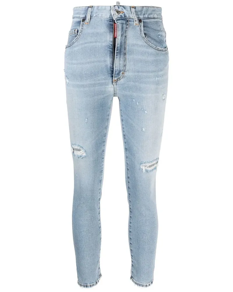 Dsquared2 Skinny-Jeans in Distressed-Optik - Blau Blau