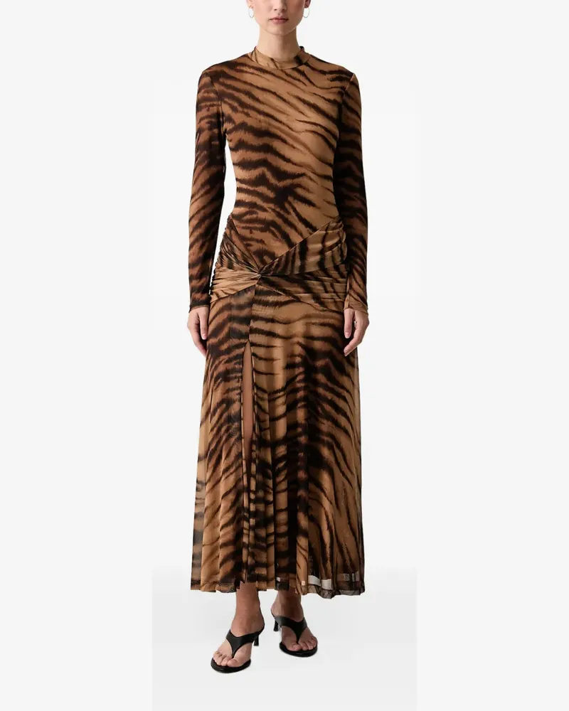 Bardot Lea animal-print ruched maxi dress - Braun Braun