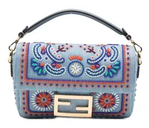 mini Baguette bead-embroidered shoulder bag - Blau