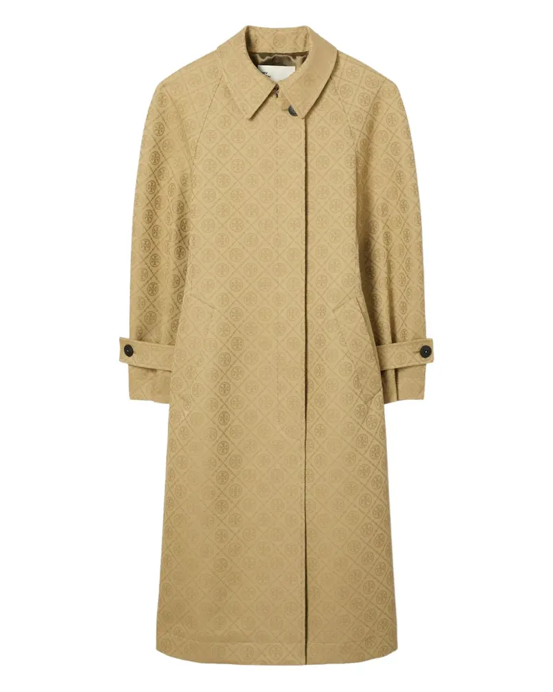 Tory Burch Jacquard-Trenchcoat mit T-Monogramm - Braun Braun
