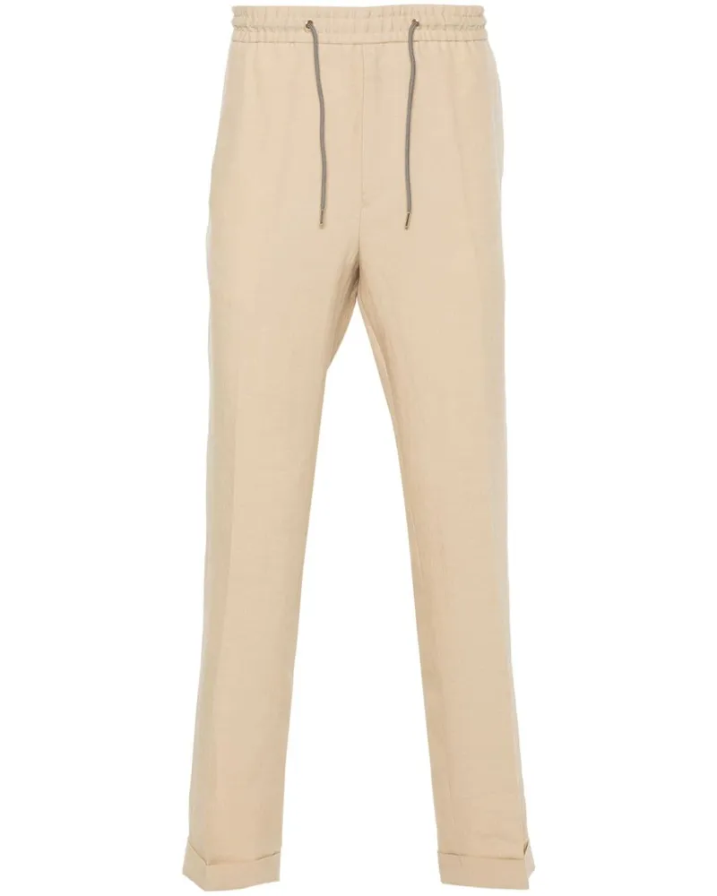 Paul Smith Leinenhose mit Kordelzug - Nude Nude