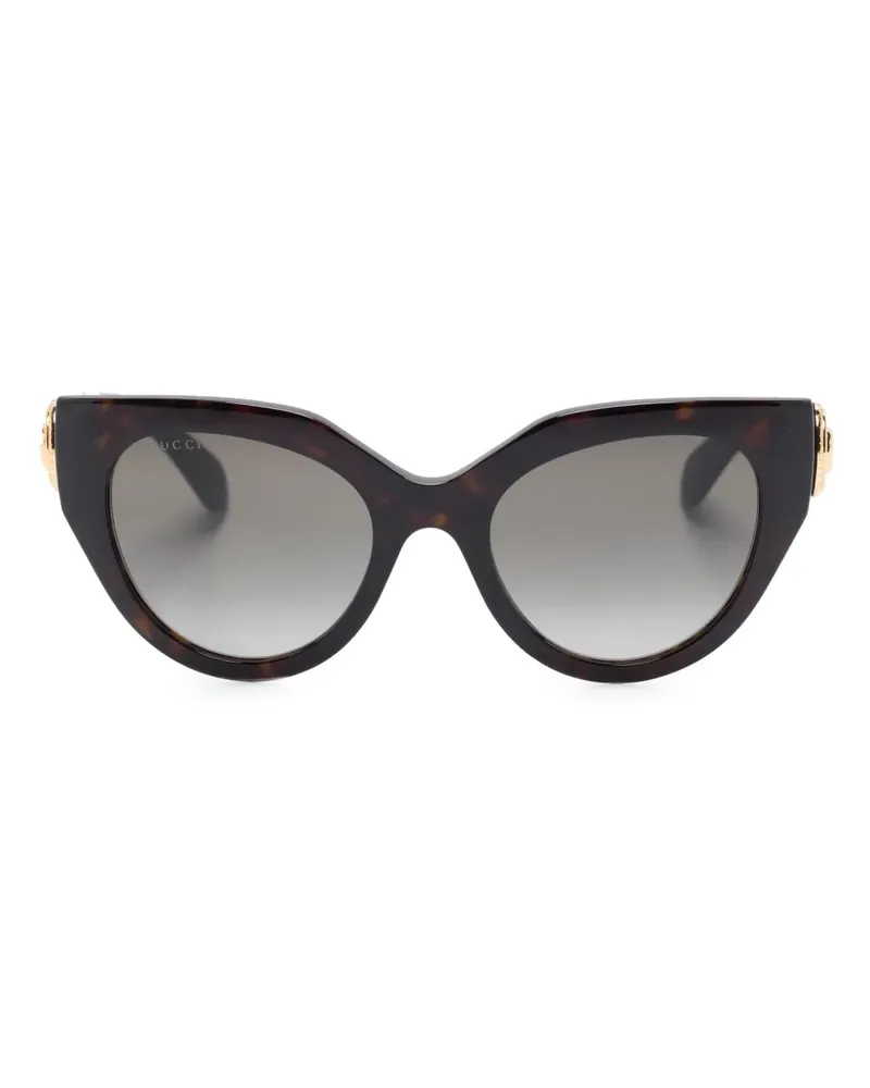 Gucci Cat-Eye-Sonnenbrille mit Logo - Braun Braun
