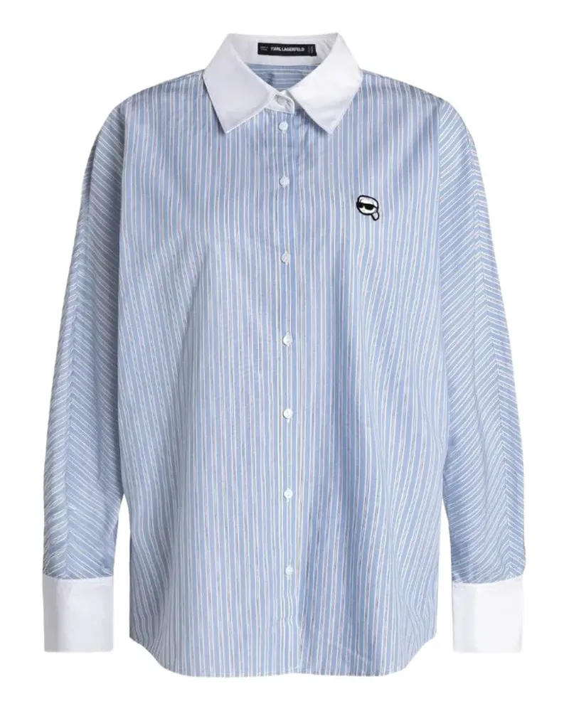 Karl Lagerfeld Gestreiftes Ikon Hemd - Blau Blau