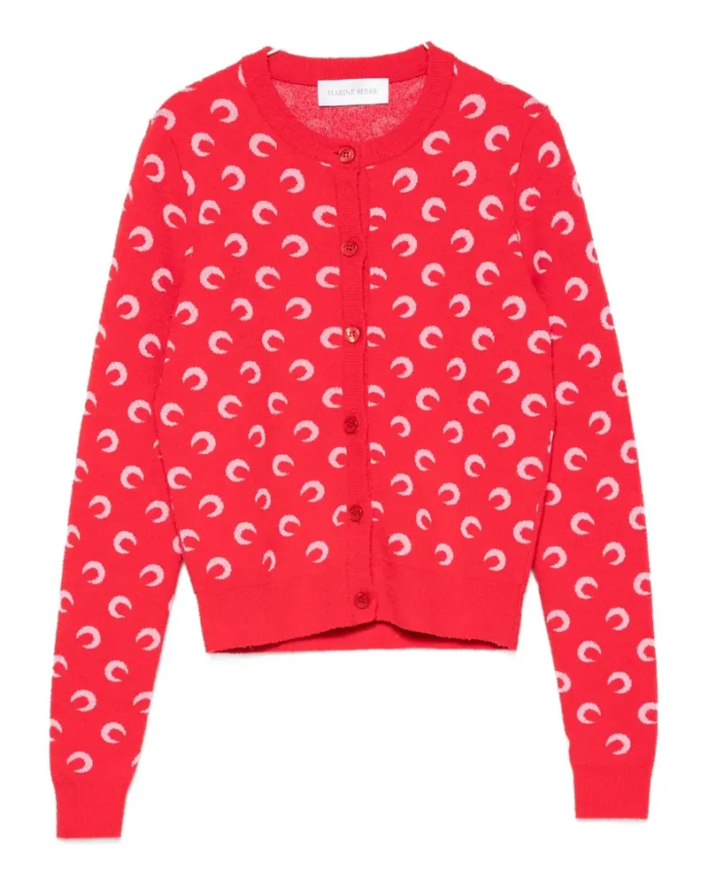 Marine Serre Moon jacquard bouclette cardigan - Rot Rot