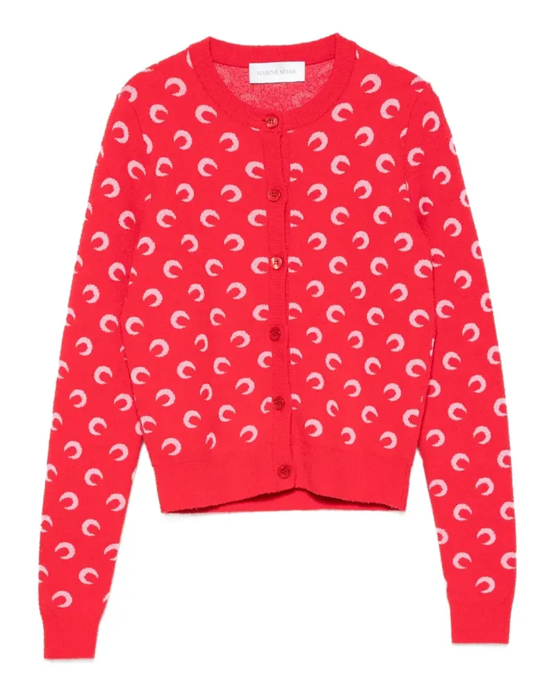 Marine Serre Moon jacquard bouclette cardigan - Rot Rot