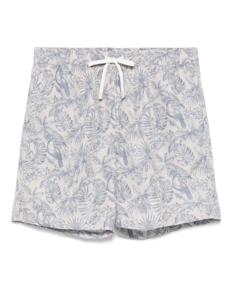 Eleventy Badeshorts mit Blatt-Print - Nude Nude