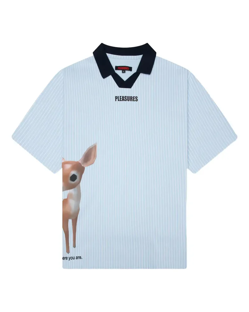 PLEASURES Pet pinstripe polo shirt - Blau Blau