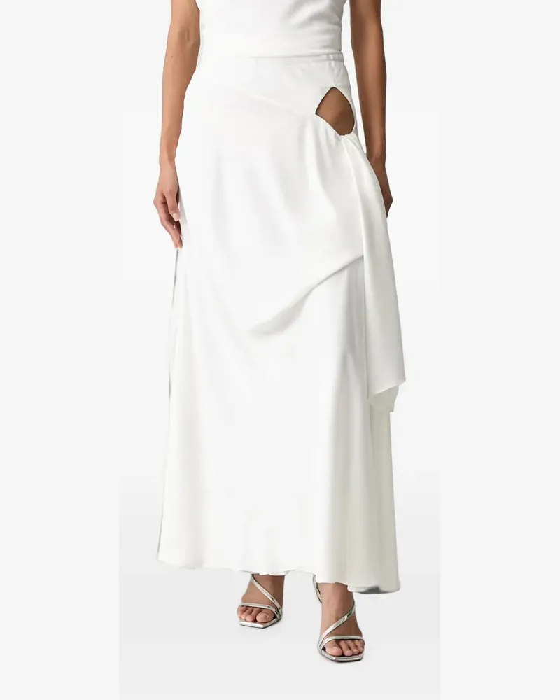 Bardot Drapierter Solene Maxirock mit Cut-Out - Weiß Weiß
