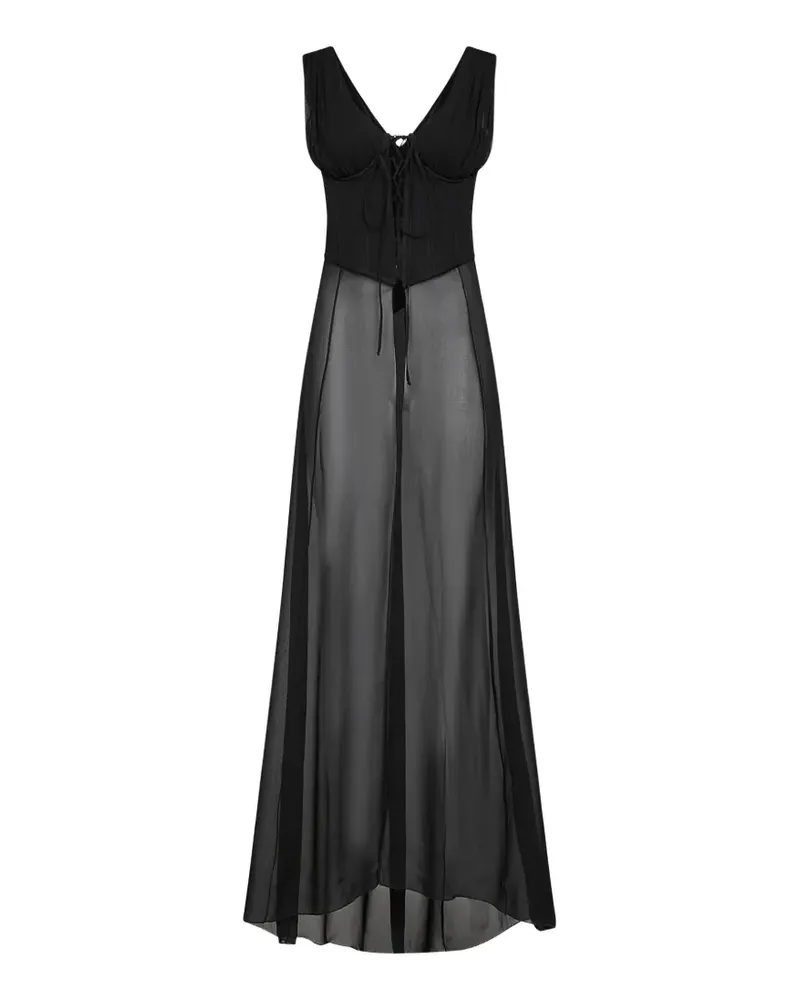 Giuseppe di Morabito silk-georgette corset top - Schwarz Schwarz