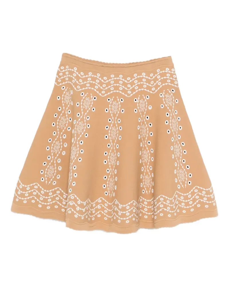Sandro Gestrickter Minirock - Nude Nude
