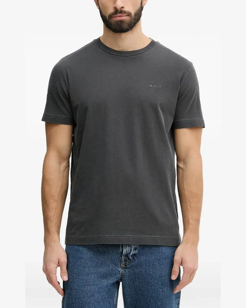 Gant logo-embroidered T-shirt - Schwarz Schwarz