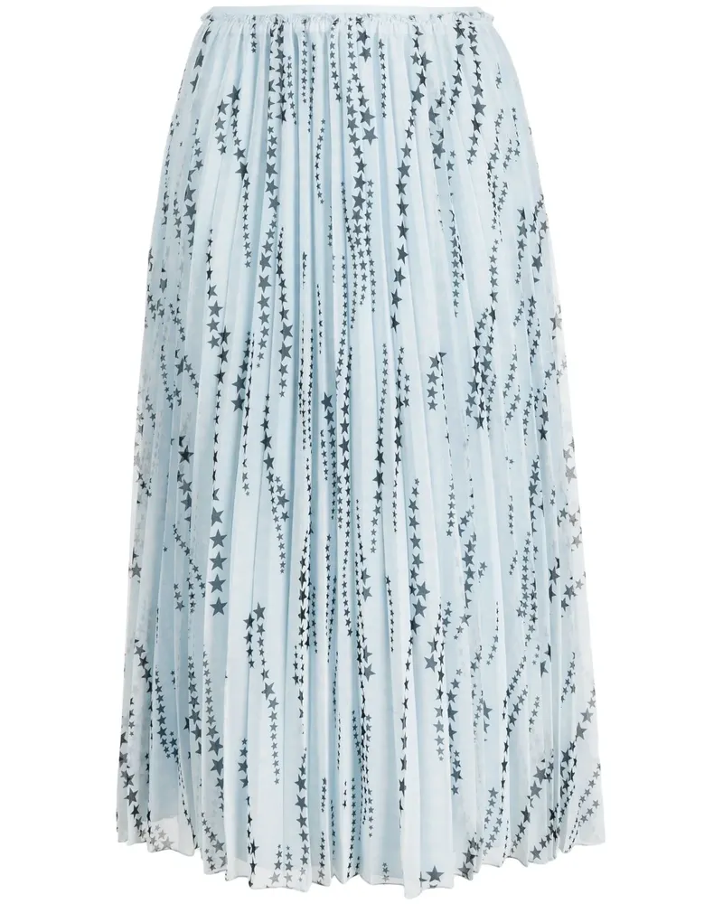 RED Valentino Faltenrock mit Sterne-Print - Blau Blau