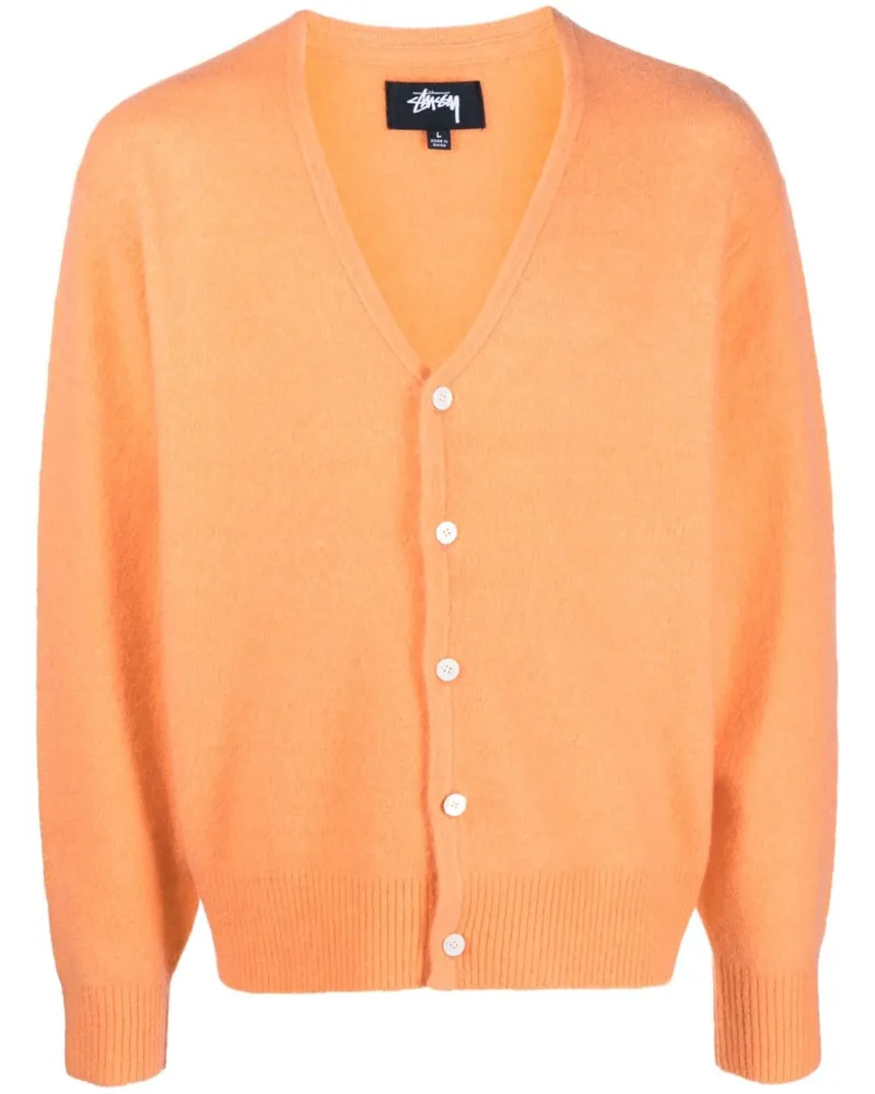 Stüssy Cardigan mit V-Ausschnitt Orange