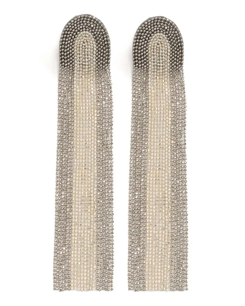 Fabiana Filippi Chandelier-Ohrringe mit Perlenkette - Silber Silber