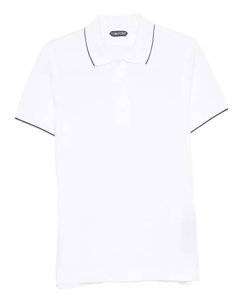 Tom Ford tipping-detail short-sleeve polo shirt - Weiß Weiß