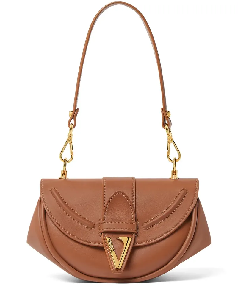 Versace Kleine Virtus Schultertasche - Braun Braun