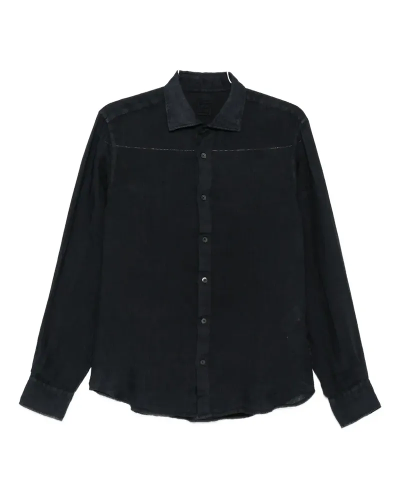 120% Lino long-sleeve button-up shirt - Blau Blau