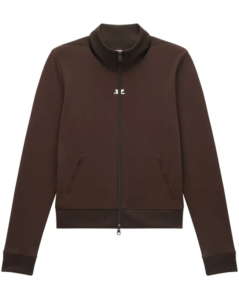 Courrèges Sportjacke mit Logo-Stickerei - Braun Braun
