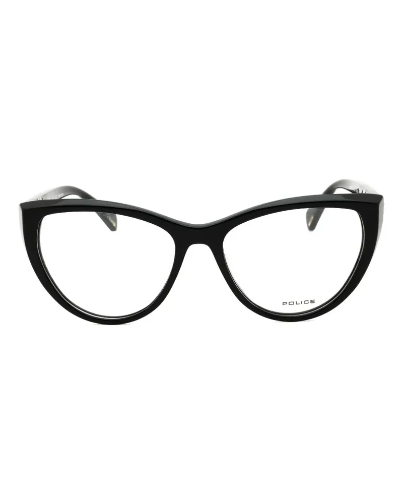Police cat-eye glasses - Schwarz Schwarz