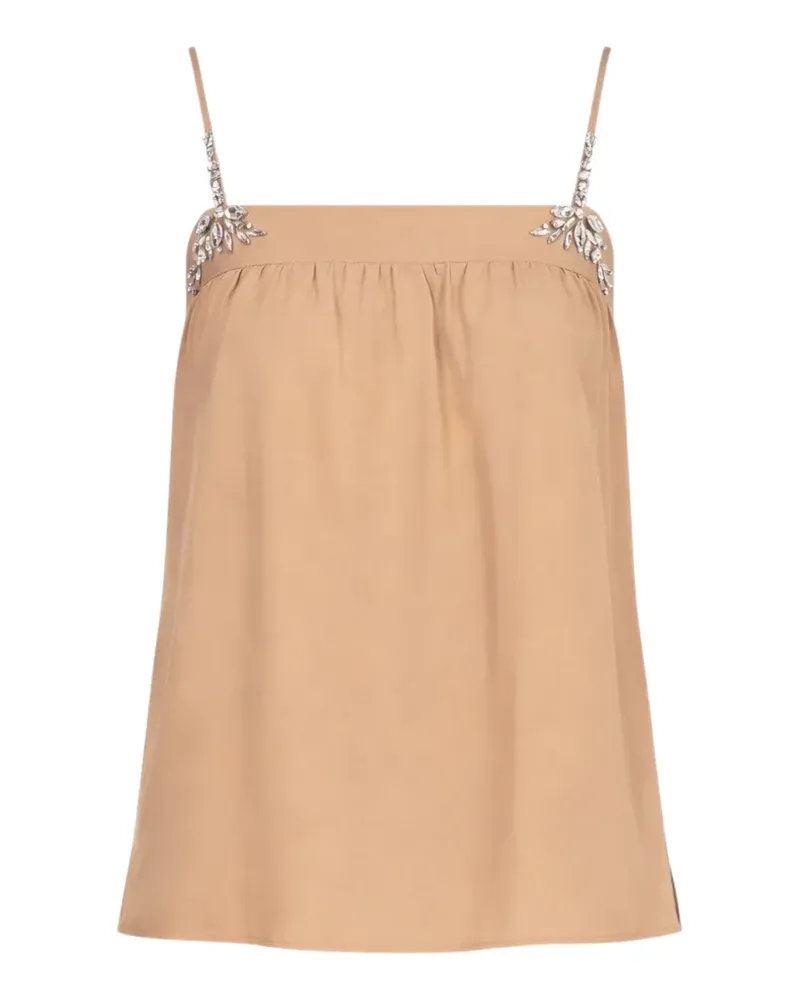 Liu Jo crystal-embellished charm-detail top - Nude Nude