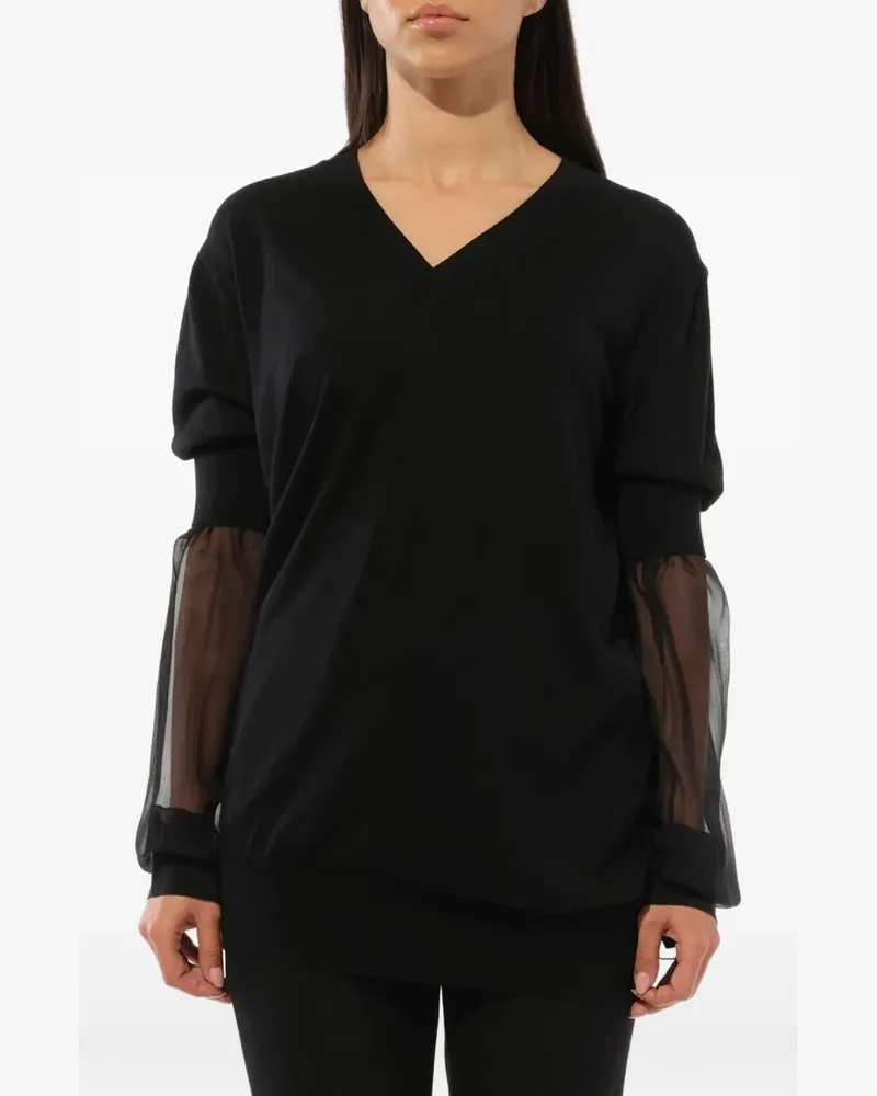Givenchy Oberteil mit tiefem V-Ausschnitt - Schwarz Schwarz
