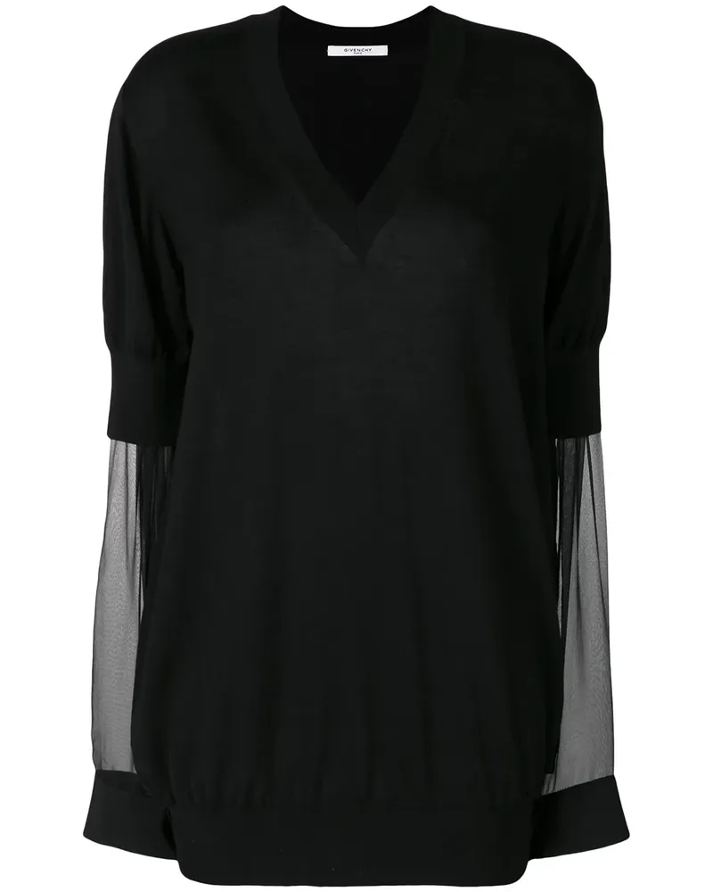 Givenchy Oberteil mit tiefem V-Ausschnitt - Schwarz Schwarz