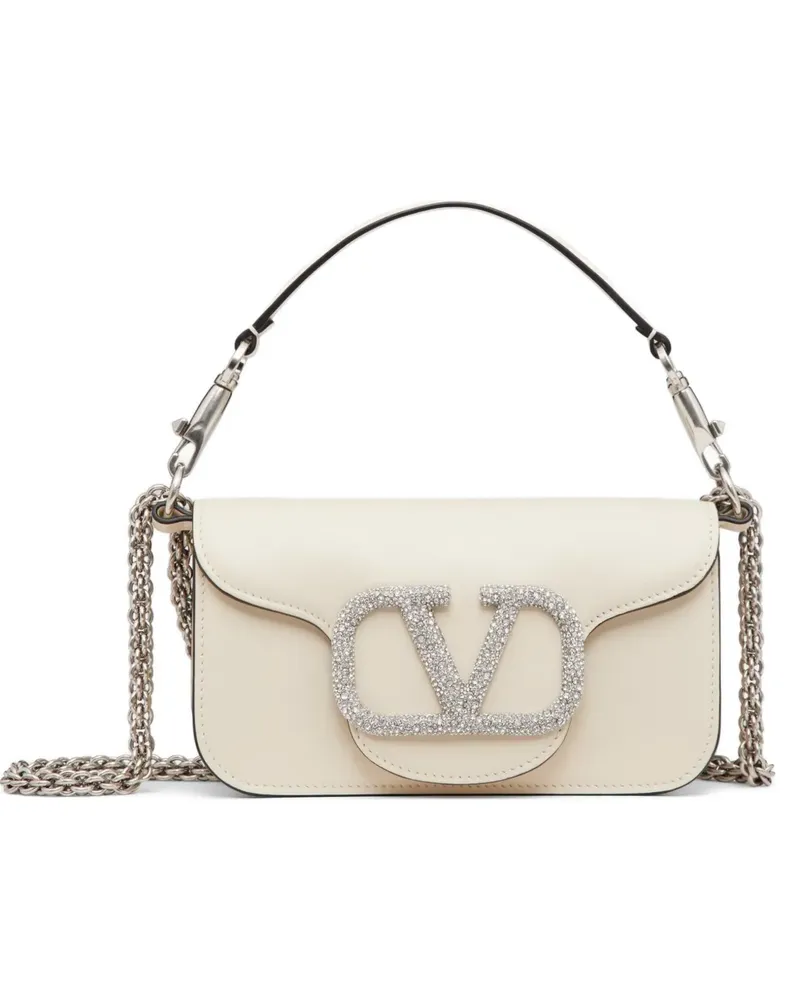 Valentino Garavani Kleine Locò Schultertasche mit Kristallen - Nude Nude