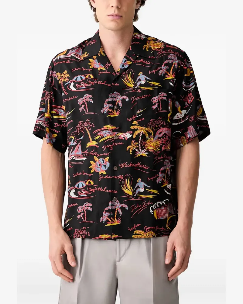 Wacko Maria graphic-print short-sleeve shirt - Schwarz Schwarz