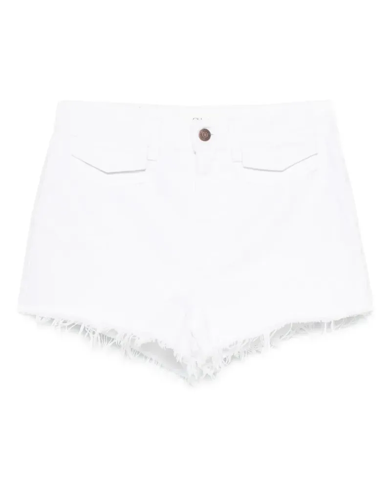Chloé Jeans-Shorts mit ausgefranstem Saum - Weiß Weiß