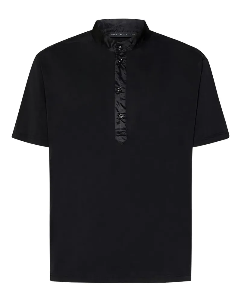 Low Brand Poloshirt mit Stehkragen - Schwarz Schwarz
