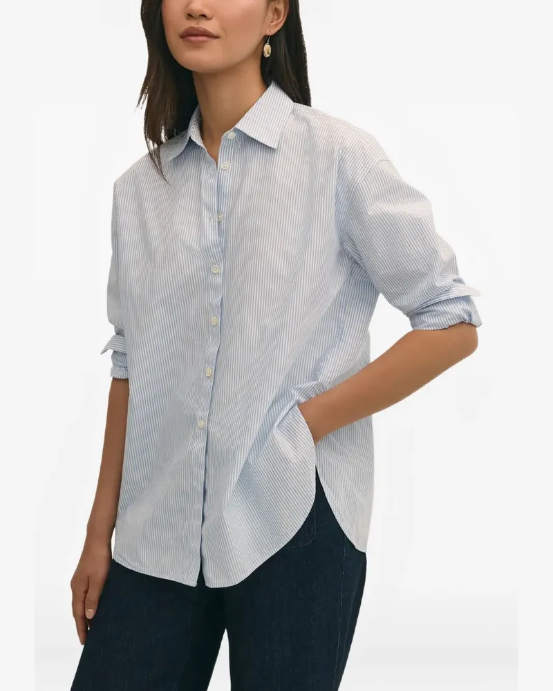 Brooks Brothers Gestreiftes Popeline-Hemd - Weiß Weiß